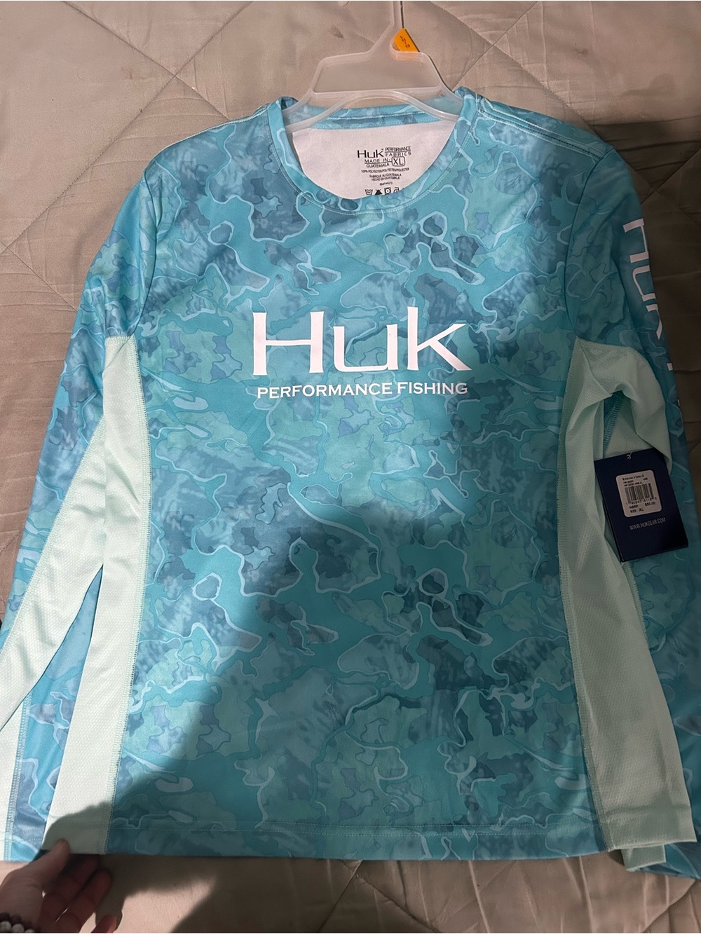 Huk Aqua Camo Long Sleeve Fishing Shirt